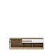 Lowboard >ATTENTION< LED, 1 Tür, 1 Schub, Eiche Dekor / Weiß Gloss - 159,9x50x41,5cm BxHxT