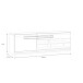 Lowboard >ATTENTION< LED, 1 Tür, 1 Schub, Eiche Dekor / Weiß Gloss - 159,9x50x41,5cm BxHxT