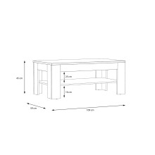 Couchtisch >ATTENTION< 1 Ablageboden, Riviera Eiche Dekor - 110x45,5x60cm (BxHxT)