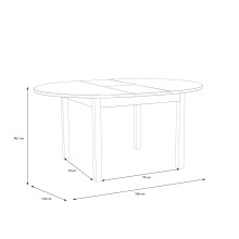 Kulissen-Esstisch >ATTENTION< rund, ausziehbar 165cm, Riviera Eiche Dekor - 78,1/165x130cm (HxD)