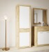 Garderobenschrank >BACCIO< 1 Tür, Stange, Weiss/ Artisan Eiche Dekor - 58,3x196,8x33,8cm (BxHxT)
