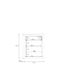 Schuhkommode >BACCIO< 2 Türen, 1 Schub, Weiss/ Artisan Eiche Dekor - 83x98,2x33,8cm (BxHxT)