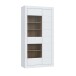 Stauraumvitrine >LEFKADAS< 2 Türen, 9 Böden, Weiss / Mauvella Eiche Dekor - 101x196x41,4cm BxHxT