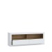 Lowboard >LEFKADAS< 2 Schübe, Weiss / Mauvella Eiche Dekor - 175,4x61,6x41,4cm (BxHxT)