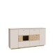 Sideboard >LOUOTO< 4 Türen, sandfarbig / Artisan Eiche - 199,5x101,2x41,6cm (BxHxT)