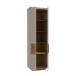 Stauraumvitrine >LOUOTO< 2 Türen, 4 Böden, sandfarbig / Artisan Eiche - 60,7x197,2x41,6 (BxHxT)