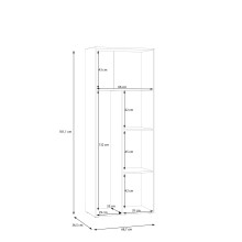 Mehrzweckschrank >NET306< Inneneinteilung, Artisan Eiche / Schwarz - 68,7x181,1x36,5cm (BxHxT)