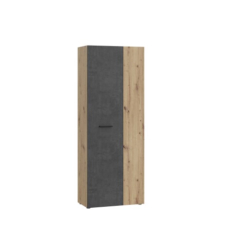 Mehrzweckschrank >NET306< Inneneinteilung, Betonoptik / Artisan Eiche - 68,7x181,1x36,5 (BxHxT)