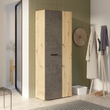 Mehrzweckschrank >NET306< Inneneinteilung, Betonoptik / Artisan Eiche - 68,7x181,1x36,5 (BxHxT)