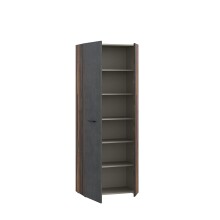 Schuhschrank >NET306< 5 Böden, Old – Wood / Betonoptik - 68,7x181,1x36,5cm (BxHxT)