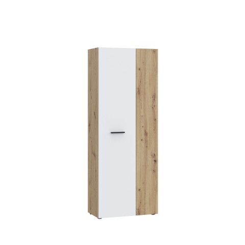 Schuhschrank >NET306< 5 Böden, Weiss / Artisan Eiche - 68,7x181,1x36,5cm (BxHxT)