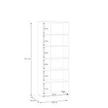 Schuhschrank >NET306< 5 Böden, Weiss / Artisan Eiche - 68,7x181,1x36,5cm (BxHxT)