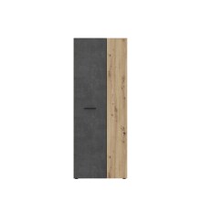 Schuhschrank >NET306< 5 Böden, Betonoptik / Artisan Eiche - 68,7x181,1x36,5cm (BxHxT)