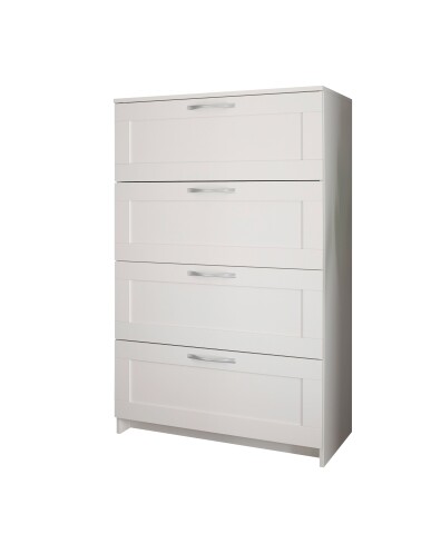 Kommode >Lepini< 4 Schübe, Weiß Dekor, Holzwerkstoff - 78x124x41cm (BxHxT)