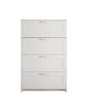 Kommode >Lepini< 4 Schübe, Weiß Dekor, Holzwerkstoff - 78x124x41cm (BxHxT)