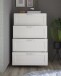 Kommode >Lepini< 4 Schübe, Weiß Dekor, Holzwerkstoff - 78x124x41cm (BxHxT)
