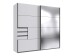 Schwebetürenschrank >Saigon< 3 Schübe, Spiegel / Weiß - 225x208x64cm (BxHxT)