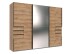 Schwebetürenschrank >Saigon< 6 Schübe, Spiegel / Plankeneiche Nachbildung - 270x208x64cm (BxHxT)