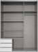Schwebetürenschrank >Emden< 3 Schübe, Spiegel / GRAPHIT + SAHARAGRAU - 135x198x65cm (BxHxT)