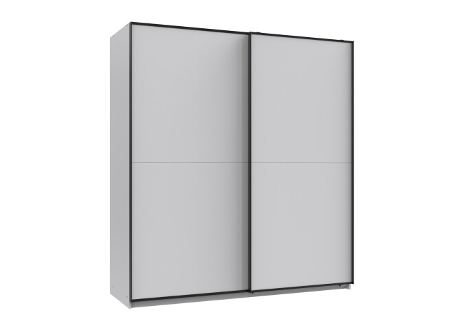 Schwebetürenschrank >Neu-Ulm< in weiss - 180x198x65cm (BxHxT)