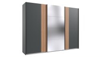 Schwebetürenschrank >Malaga< Spiegel / Graphit...