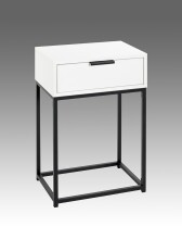 Nachtkonsole >52383< mit Schublade, schwarz, weiß - 40x60x28cm (BxHxT)