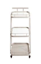 Servierwagen >55189< mit 3 Ablagen,Glas und Kaschmirgrau - 35x79x45 (BxHxT)
