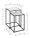 Satztisch >55384< (2-teilig) in schwarz, weiß - 33x50x33 und 28x43x28 (BxHxT)