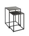 Satztisch >55584< (2-teilig) schwarz Kunstmarmor, Metall - 33x50x33 / 28x43x28 (BxHxT)