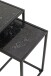 Satztisch >55584< (2-teilig) schwarz Kunstmarmor, Metall - 33x50x33 / 28x43x28 (BxHxT)