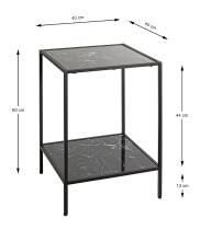 Beistelltisch >59548< in schwarz, Metall,...