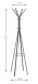 Garderobenständer >55152< 8 Haken, in grau, Metall - 175x54cm (HxD)