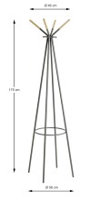 Garderobenständer >55155< in grau Metall,...