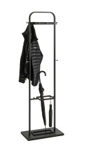 Garderobenständer >55551< in Haken chrom, Gestell schwarz - 54x175x30 (BxHxT)