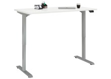 Schreibtisch >e-desk< in weiss/alu - 160x72x80...