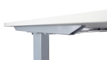 Schreibtisch >e-desk< in weiss/alu - 160x72x80 (B/H/T) elektrisch verstellbar