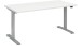 Schreibtisch >e-desk< in weiss/alu - 160x72x80 (B/H/T) elektrisch verstellbar