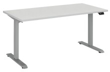 Schreibtisch >e-desk< in platingrau/alu - 160x72x80...