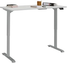 Schreibtisch >e-desk< in platingrau/alu - 160x72x80 (B/H/T) elektrisch verstellbar