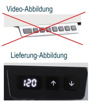 Schreibtisch >e-desk< in platingrau/alu - 160x72x80 (B/H/T) elektrisch verstellbar