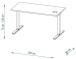 Schreibtisch >e-desk< in Eiche/weiß- 160x72x80 (B/H/T) elektrisch verstellbar