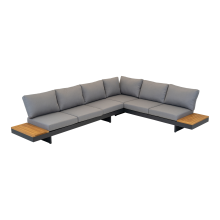 Gartenlounge-Set >Barbados< (4er-Set) 2x Liege 245x70x71cm, 2x Tisch 140x28x70cm / 80x36x40cm