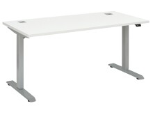 Schreibtisch >e-desk< in weiss/alu - 175x72x80...