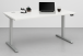 Schreibtisch >e-desk< in weiss/alu - 175x72x80 (B/H/T) elektrisch verstellbar