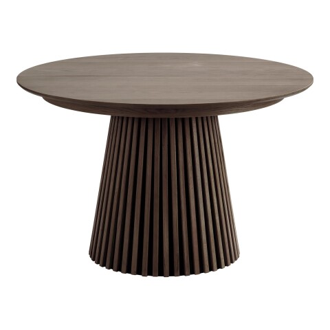 Kulissen-Esstisch >Osaka< 2 Platten, Eiche furnier, smokded-braun - 120/160/200x75cm (D/BxH)