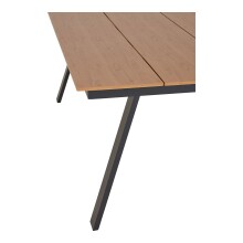 Gartentisch >Toronto< in Teakoptik-natur / Aluminium Schwarz - 220x74x100 (BxHxT)