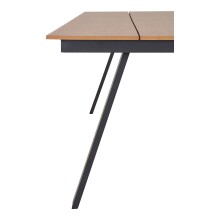 Gartentisch >Toronto< in Teakoptik-natur / Aluminium Schwarz - 220x74x100 (BxHxT)