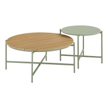 Gartenlounge-Set >Novella< (5-teilig) grün / grau, 2-Sitzer, 2x Sessel, 2 Couchtische