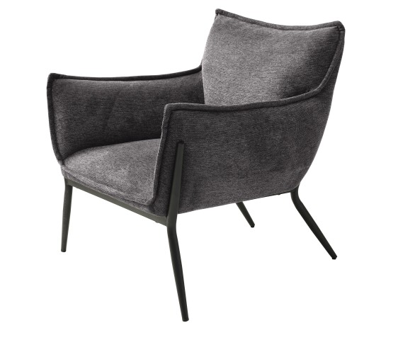Loungesessel >Calgary< Stoff mit Melange-Effekt in dunkelgrau - 83x82x79 (BxHxT)