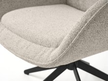 Loungesessel >Lynn< drehbar, Bouclé-Garneffekt creme-weiss - 74x85x77 (BxHxT)